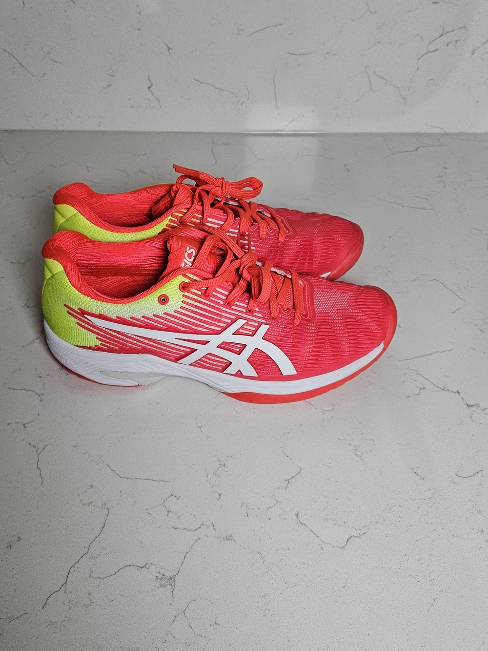 Asics Solution Speed FF Tennis Shoes Laser pink white size 7